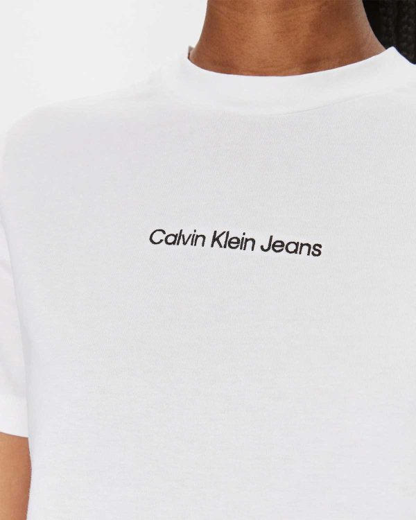 Calvin Klein Straight Bisiklet Yaka Tshirt Discount