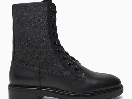 Calvin Klein Flat Combat Baskılı Low Boots Discount